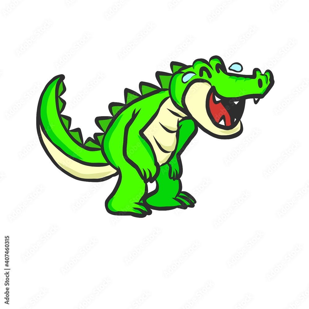 Fototapeta premium Krokodil Alligator Kaiman grün lusitg