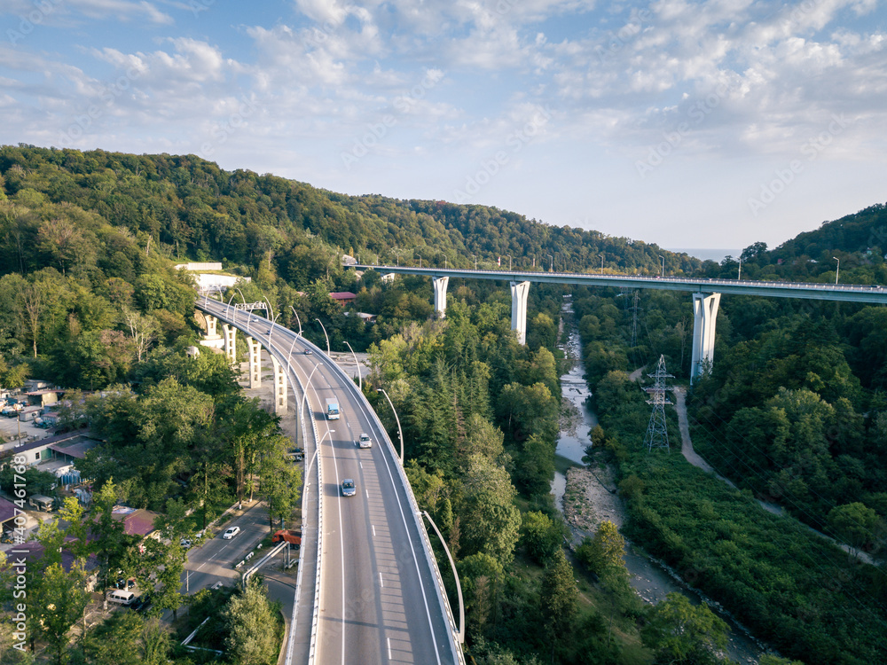 Obraz premium highway bridge over the river