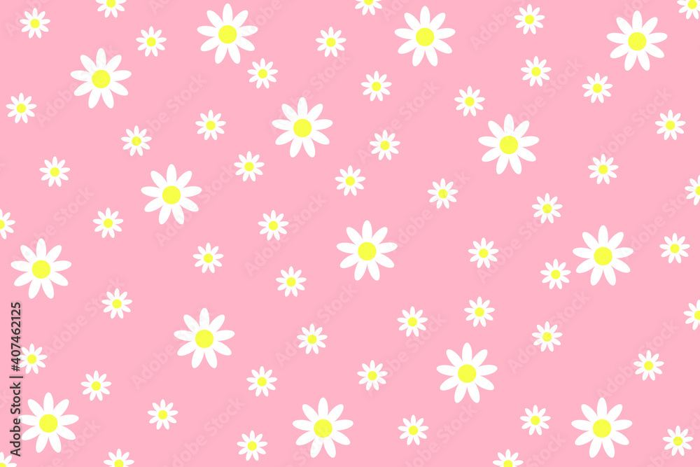 Seamless pattern with chamomile flowers on Pastel colors background. Seamless pattern with chamomile flowers on Pastel colors background.