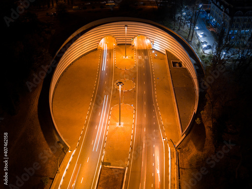 the entrance to the tunnel