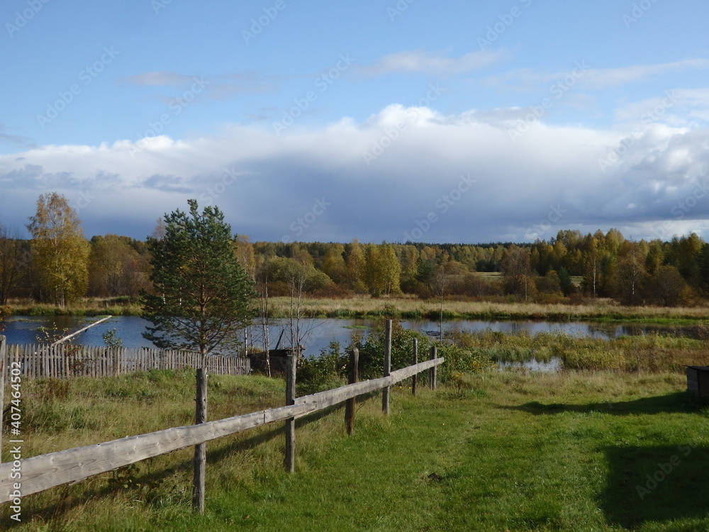 landscape with a fence