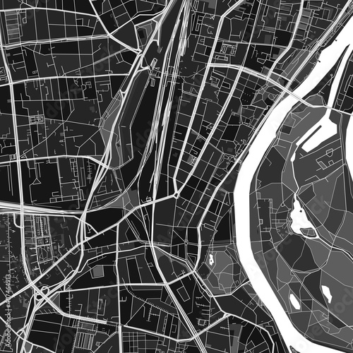 Magdeburg, Germany dark vector art map