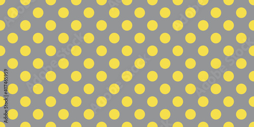 Illuminating yellow and ultimate gray seamless polka dot pattern illustration