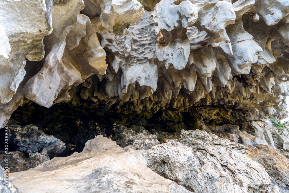 Inside the cave there is a beautiful stalactite at Wang Pong Subdistrict, Wang Pong Subdistrict, Phetchabun Province, Thailand. Inside the cave there is a beautiful stalactite at Wang Pong Subdistrict, Wang Pong Subdistrict, Phetchabun Province, Thailand.