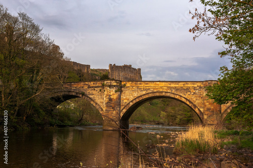 Richmond Castle and Green Bridge over the River Swale, Richmond, North Yorkshire, England, UK © Will Perrett