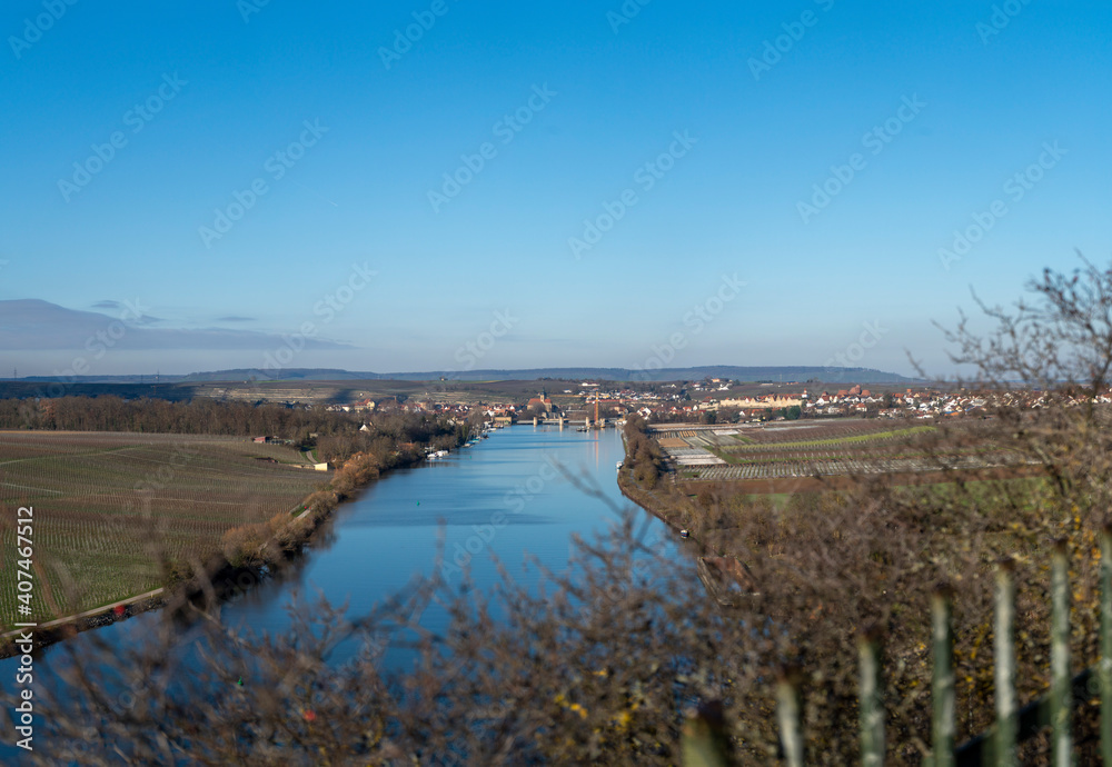 View over the river neckar to the city of Lauffen am Neckar