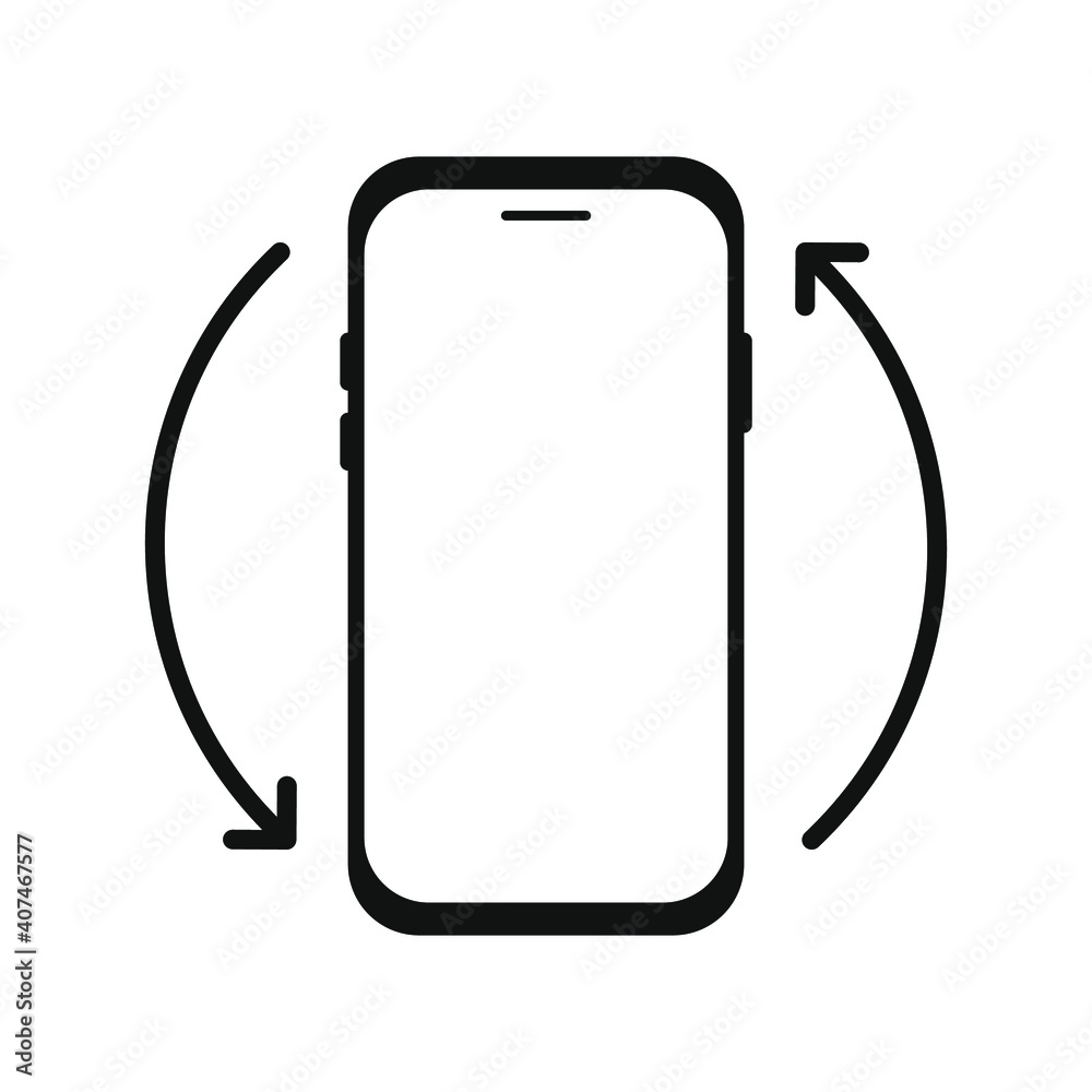 Rotate smartphone or cellular phone. Turn your device. Device rotation symbol. Vector illustration. Rotate smartphone or cellular phone. Turn your device. Device rotation symbol. Vector illustration.