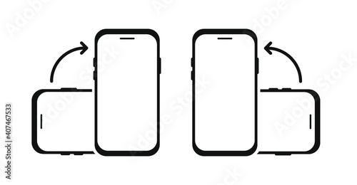 Rotate smartphone or cellular phone. Turn your device. Device rotation symbol. Vector illustration.