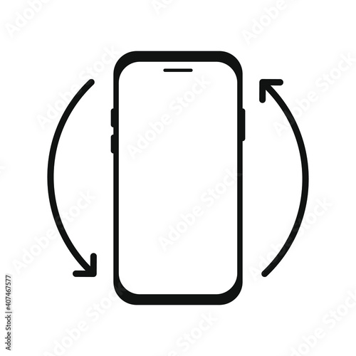 Rotate smartphone or cellular phone. Turn your device. Device rotation symbol. Vector illustration.