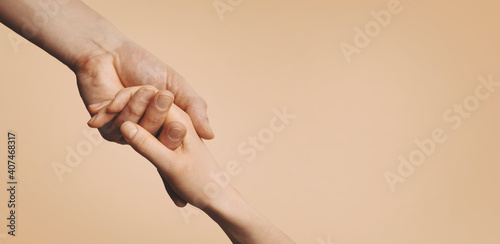 Bild auf Leinwand give a helping hand - support, trust and charity concept