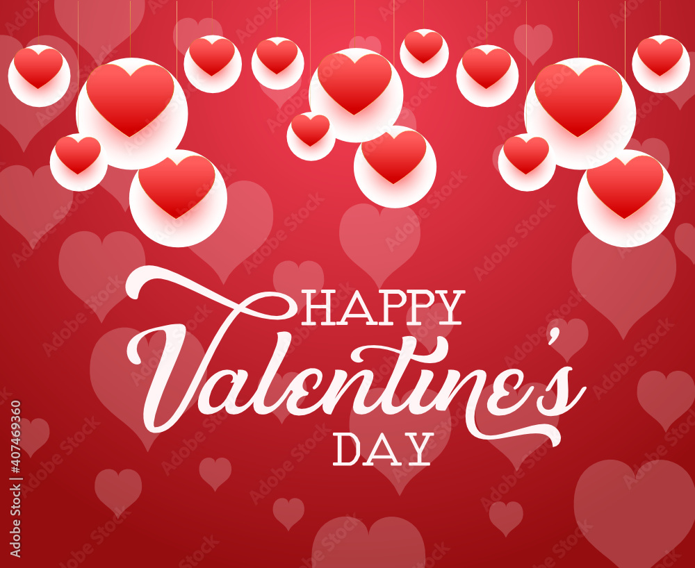 Valentine's day concept background. Vector illustration. red hearts. 14 February
