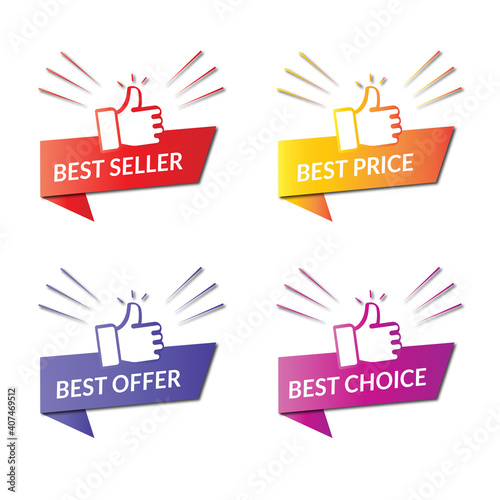 All Best, seller, price, offer & choice banner design. Sale bubble coupon. Special offer concept.