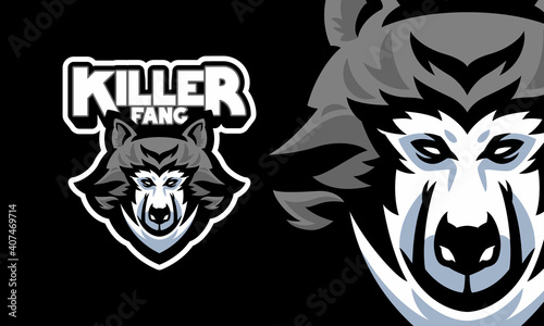 wolf head sports logo mascot vector illustration