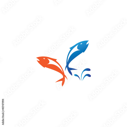 Free Download Salmon fish logo abstract illustration color design vector - GFXLoad