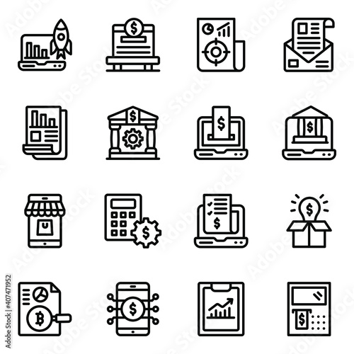 
Pack of Online Payment Glyph Icons 

