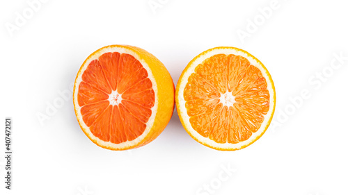 Orange fruit isolated on white background.