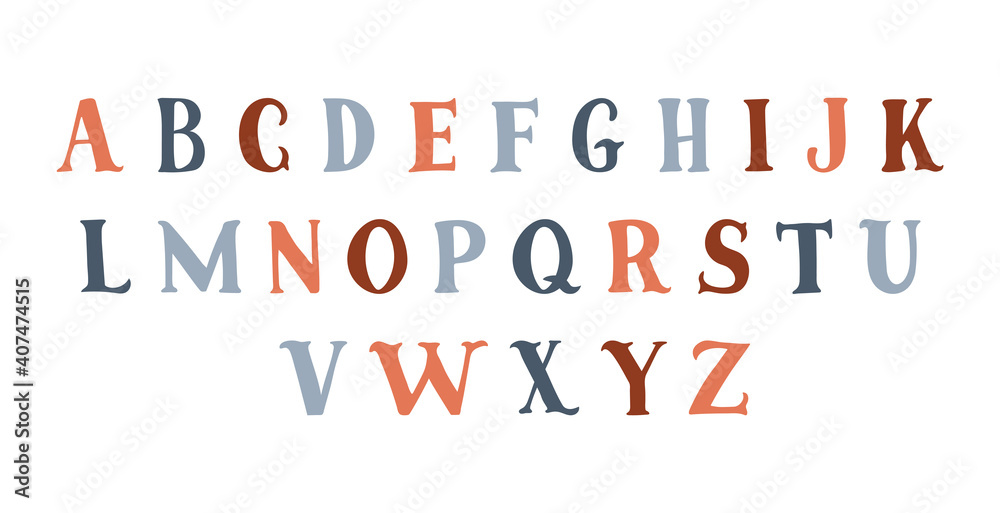 Hand Drawn Alphabet Letters Vector Illustration. Hand Written Font