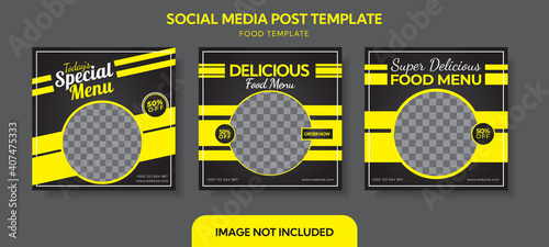 Flyer or Social Media Post Template Themed Food With Simple and looks Modern Concept and Bundle Set