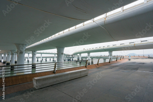 Yanwu bridge, the transportation landmark in Xiamen, China, on a cloudy day.