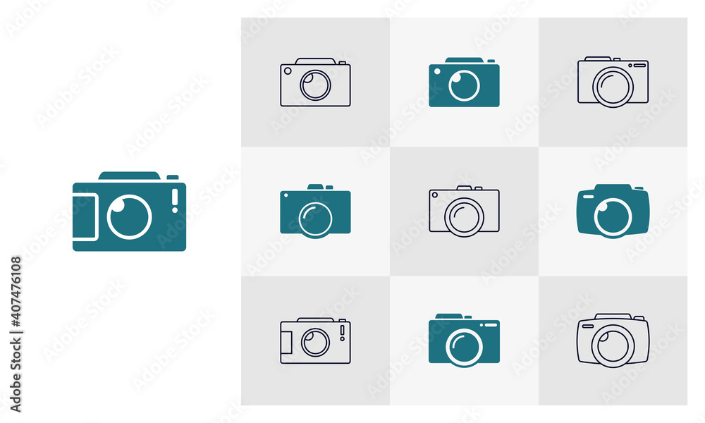 Set of Camera icon vector template, Travel design icon concepts, Creative design Set of Camera icon vector template, Travel design icon concepts, Creative design
