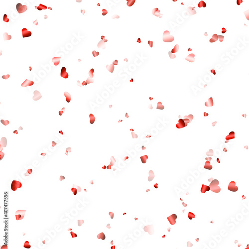 Red hearts confetti pattern background.