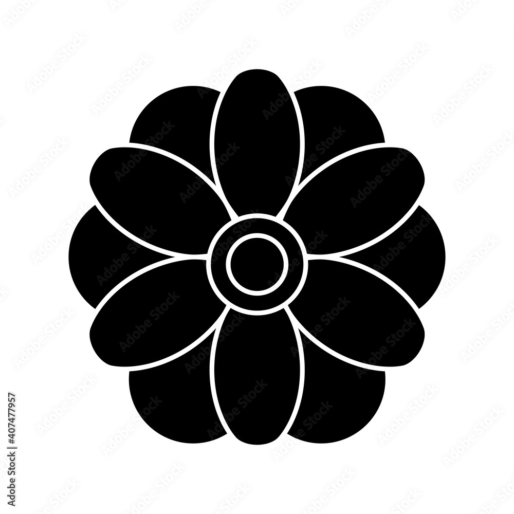 chinese flower silhouette style icon chinese flower silhouette style icon