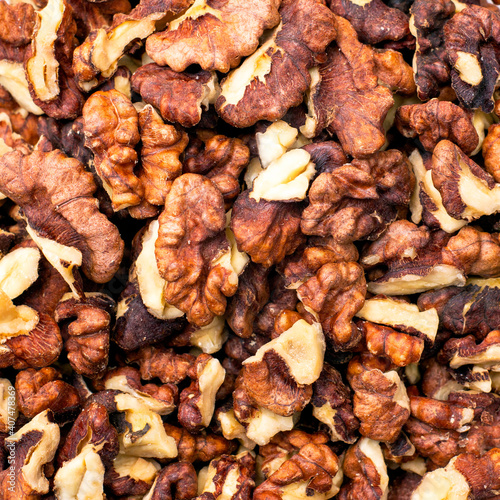 split walnut kernels for background