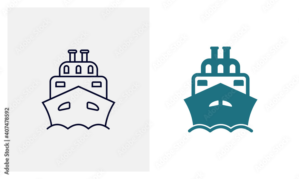 Ship icon vector template, Travel design icon concepts, Creative design