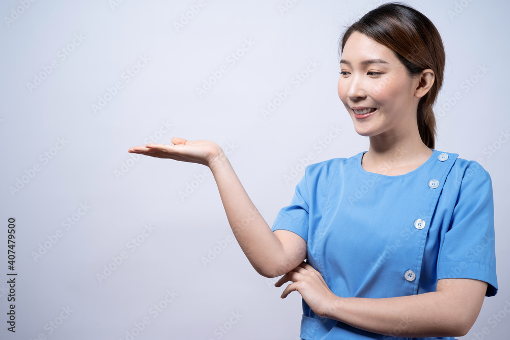 Happy Asian nurse woman smile face, Isolated on white background. Happy Asian nurse woman smile face, Isolated on white background.
