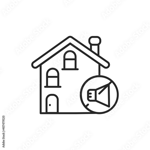 Soundproof house color line icon. Pictogram for web page, mobile app, promo.