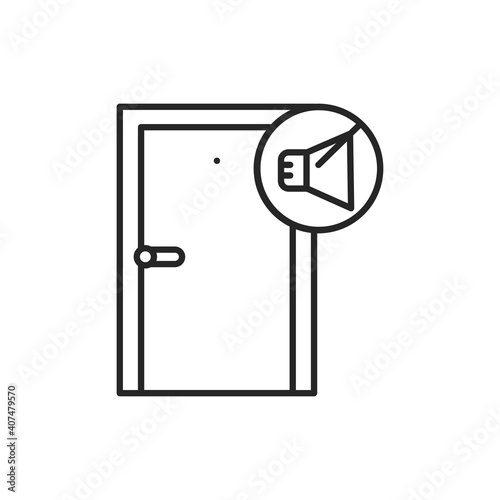 Soundproof door color line icon. Pictogram for web page, mobile app, promo.