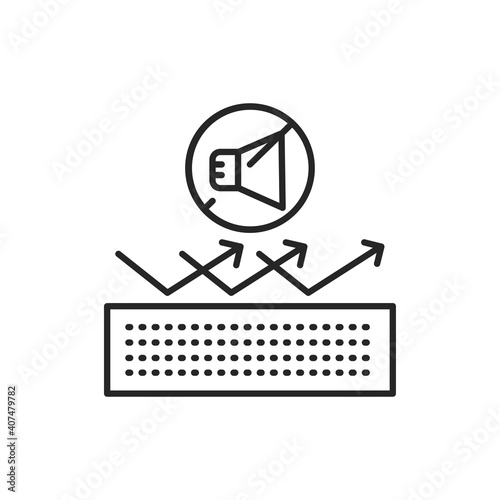 Sound-isolating color line icon. Pictogram for web page, mobile app, promo. Editable stroke