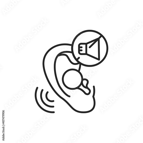 Soundproof ear plugs color line icon. Pictogram for web page, mobile app, promo. Editable stroke