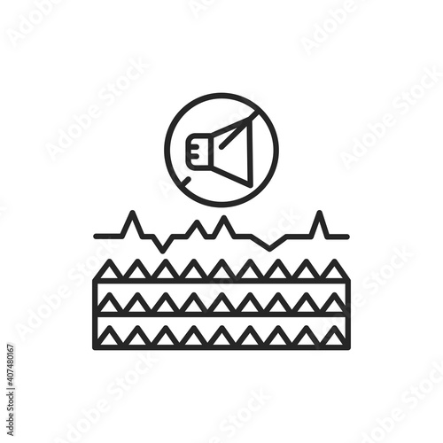 Soundproof material color line icon. Pictogram for web page, mobile app, promo. Editable stroke