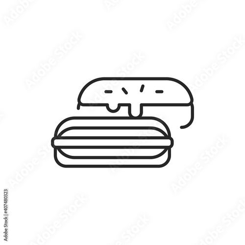 eclair color line icon. Isolated vector element.