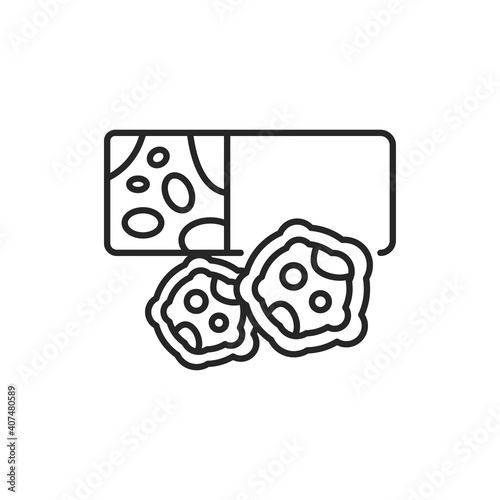 Candied roasted nuts color line icon. Isolated vector element.