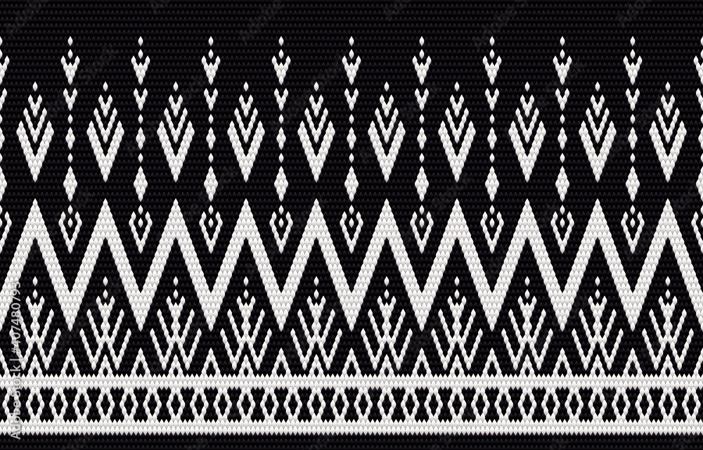 Geometric ethnic pattern embroidery and traditional design. Tribal ethnic vector texture. Design for carpet, wallpaper, clothing, wrapping, batik, fabric in embroidery style in Ethnic themes.