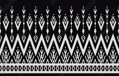Geometric ethnic pattern embroidery and traditional design. Tribal ethnic vector texture. Design for carpet, wallpaper, clothing, wrapping, batik, fabric in embroidery style in Ethnic themes.
