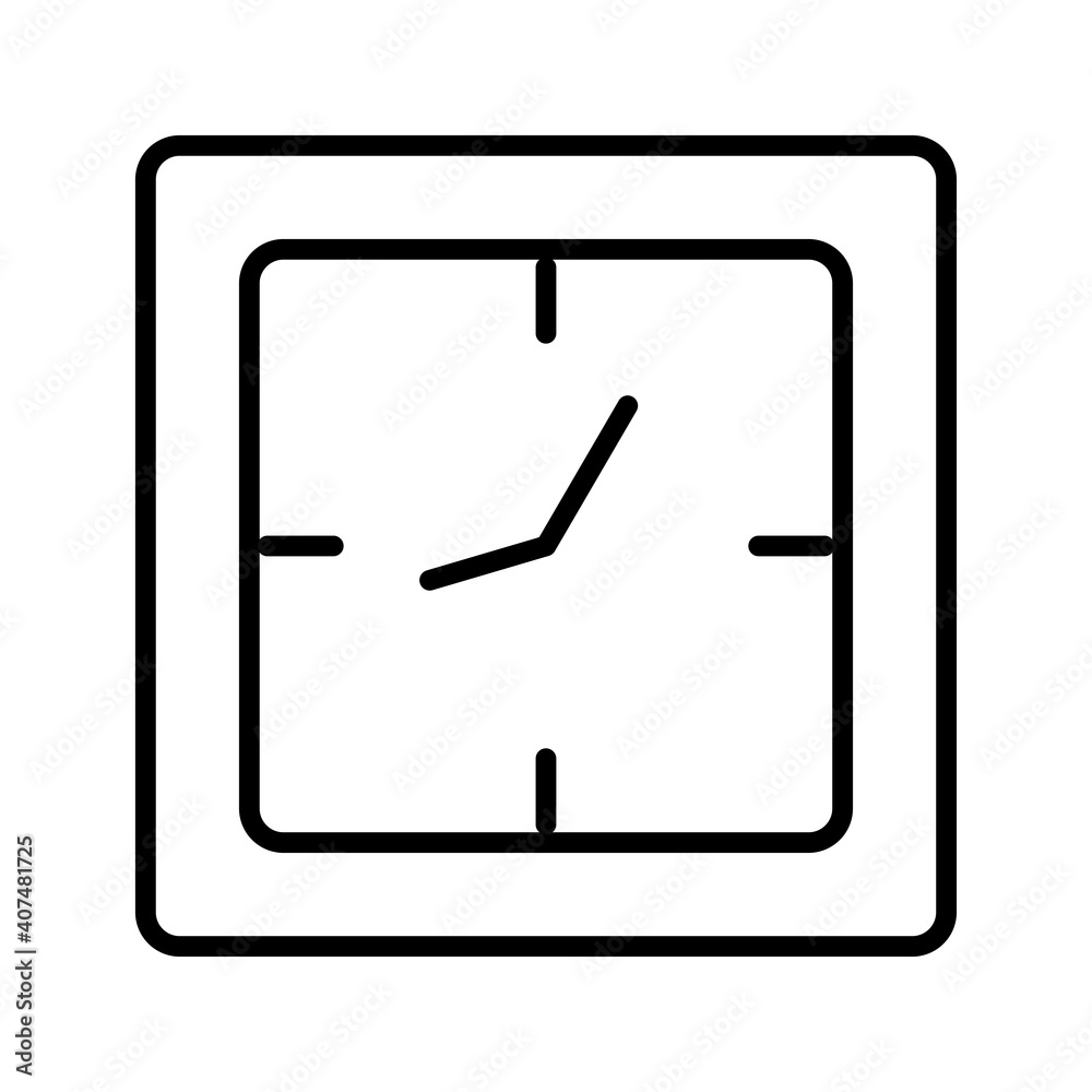 square time clock watch line style icon square time clock watch line style icon