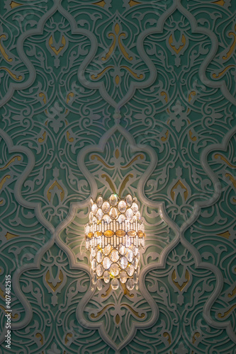 lighting on the wall with original geometric patterns