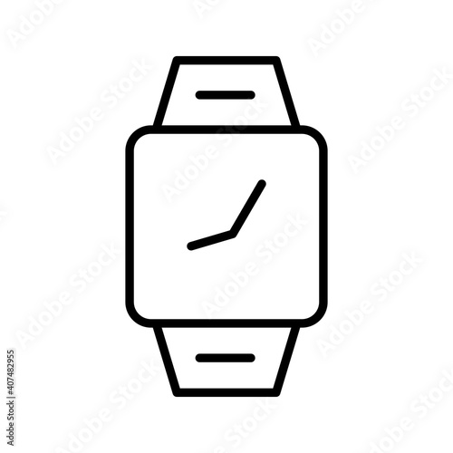 time clock square wrist watch line style icon