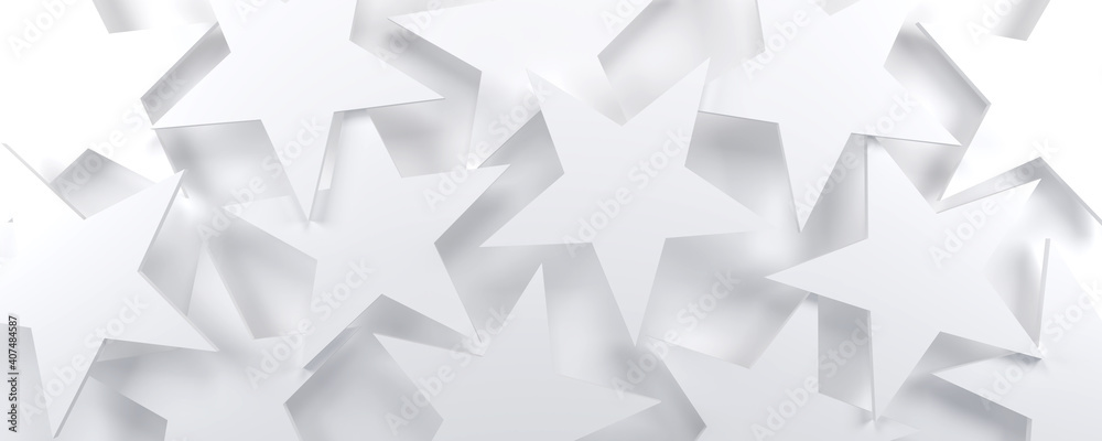White geometric 3d stars background White geometric 3d stars background