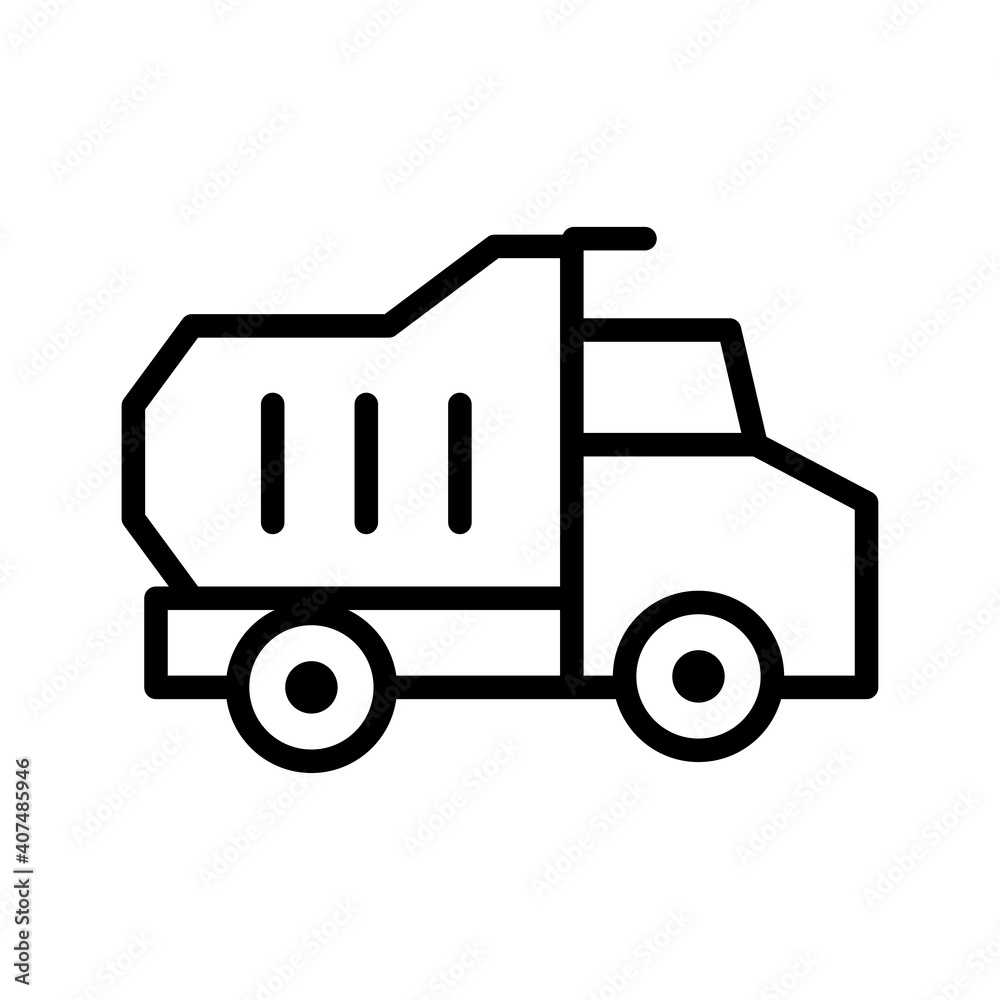 dump truck conveyance transport vehicle line style icon