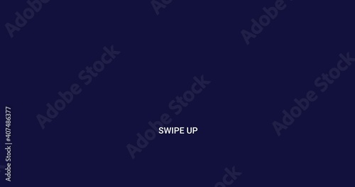 Swipe up move animationon blue background 4k video