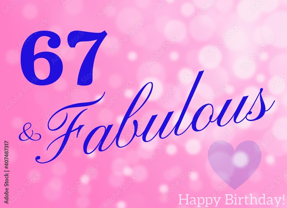 67th birthday card wishes illustration Stock Illustration | Adobe Stock