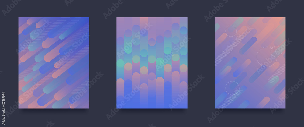 Color Abstract Gradient Background. Geometric Patterns Set. Dynamic shapes composition. Vector illustration