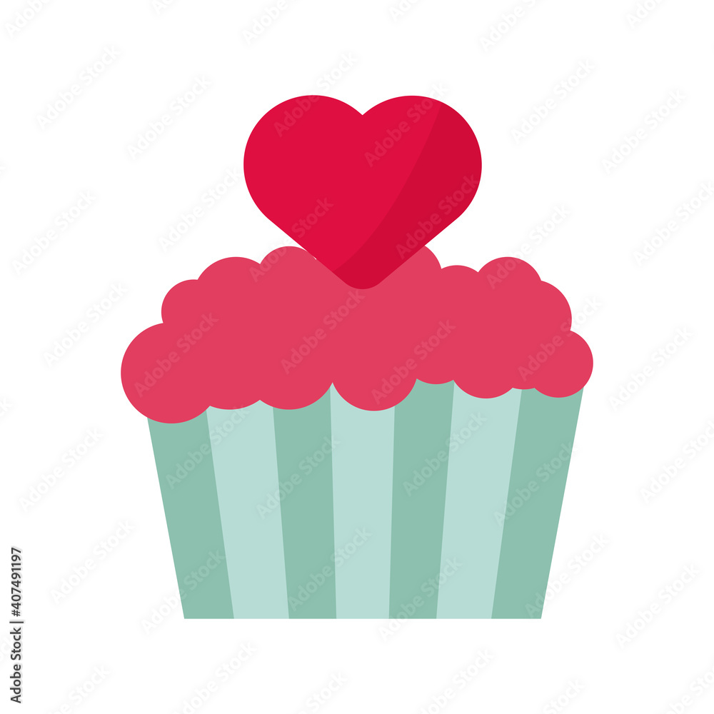 cupcake with heart love valentines day icon cupcake with heart love valentines day icon