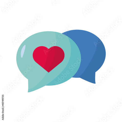 heart love in speech bubble valentines day icon