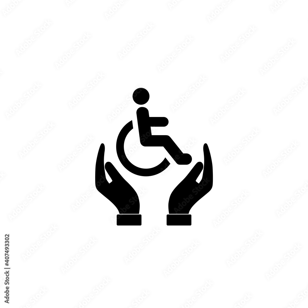 Fototapeta premium Disabled people icon isolated on black background