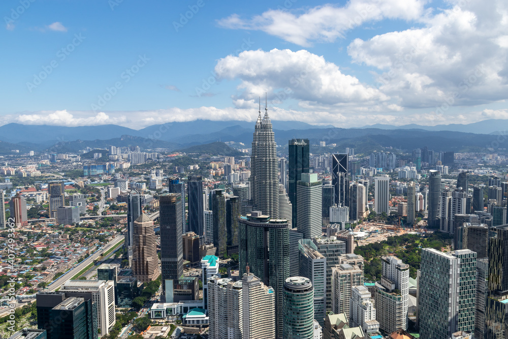 Obraz premium Tour Petronas et paysage urbain à Kuala Lumpur, Malaisie